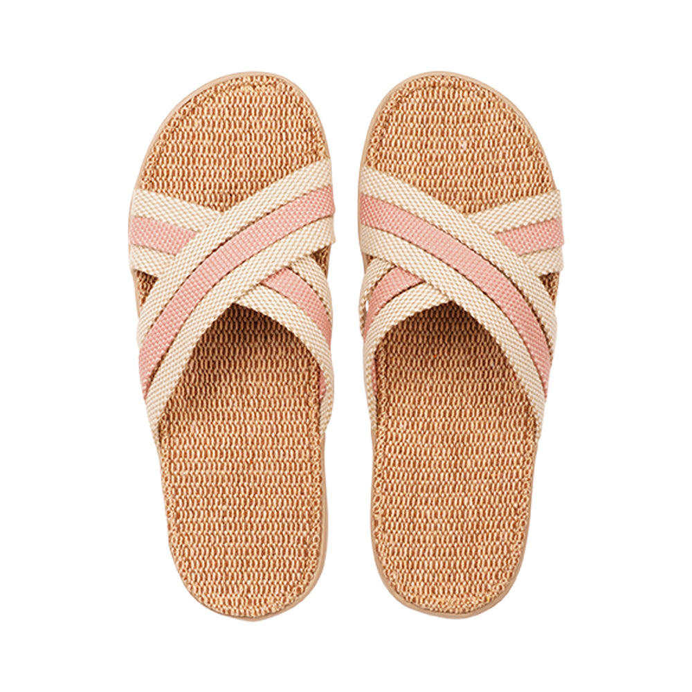 Lovelies Studio Denmark - The beautiful slip-on sandal with soft rubber sole which is covered in natural jute. The 6 crossing straps are woven in cotton. Laid back, feminin and styles sandal, designed in Denmark. The sandal is light and very comfortable to wear. Today we're selling sandals in more than 25 countries. We hope that you will fall in love with lovelies.