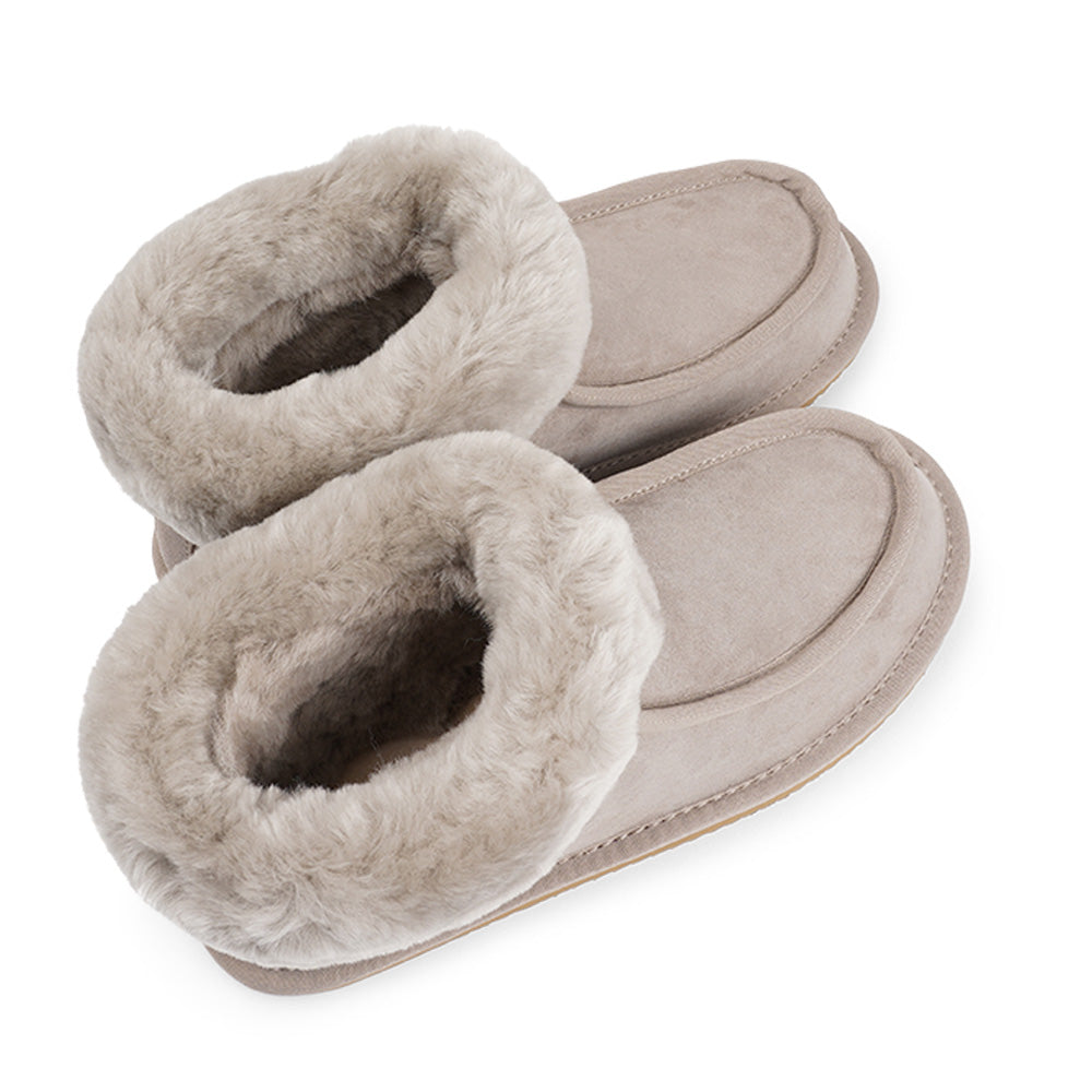 Soft and cosy shearling high slippers  Lovelies shearling high slippers are the essence of comfortability. When you’re in the need of surrounding your feet in soft and warm slippers, Lovelies shearling slippers are the answer. With soft and durable soles, warm shearling and a gorgeous design, you’ll never want to wear any other home-shoe to make you feel at ease.