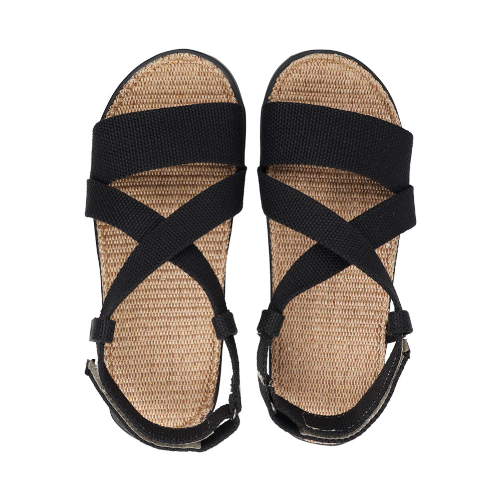 The Tupim casual sandal is designed for ultimate comfort and style.  Featuring a double layer rubber sole, it provides excellent durability and cushioning for all-day wear. The midsole, covered in soft jute, adds a touch of natural elegance while enhancing comfort. Wide cotton straps and an adjustable heel strap ensure a perfect fit, making the Tupim sandal an ideal choice for any casual outing.