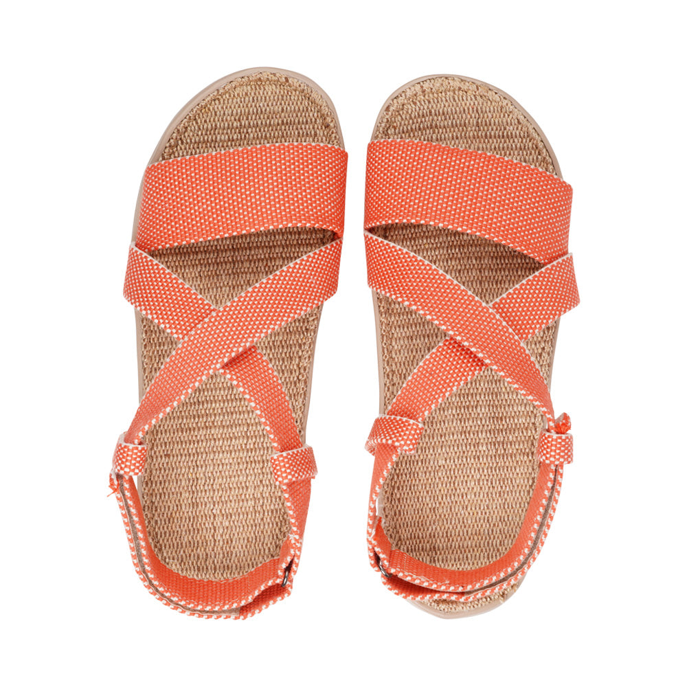 Tupim, with velcro heel strap and a soft natural jute sole. Really good fit, hold and comfort. Once you’ve tried Lovelies’ summer sandals you’ll never want to wear any other footwear. With its delicate and soft fabrics, you feel at ease and elegant at the same time. The easy to-go sandals with their striking summer colours are a perfect fit to your feminine summer dresses and your light blue summer jeans. We are proud members of 1% For the planet. Enjoy your Lovelies!