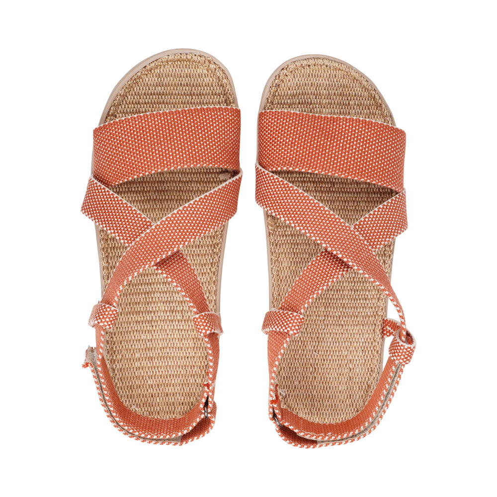 Tupim, with velcro heel strap and a soft natural jute sole. Really good fit, hold and comfort. Once you’ve tried Lovelies’ summer sandals you’ll never want to wear any other footwear. With its delicate and soft fabrics, you feel at ease and elegant at the same time. The easy to-go sandals with their striking summer colours are a perfect fit to your feminine summer dresses and your light blue summer jeans. We are proud members of 1% For the planet. Enjoy your Lovelies!