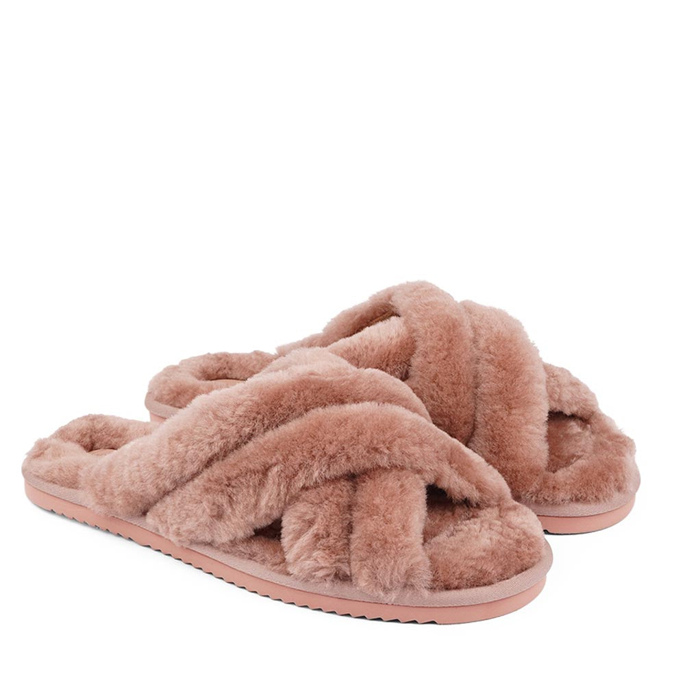 Vik Double strap shearling slippers best quality and fitting