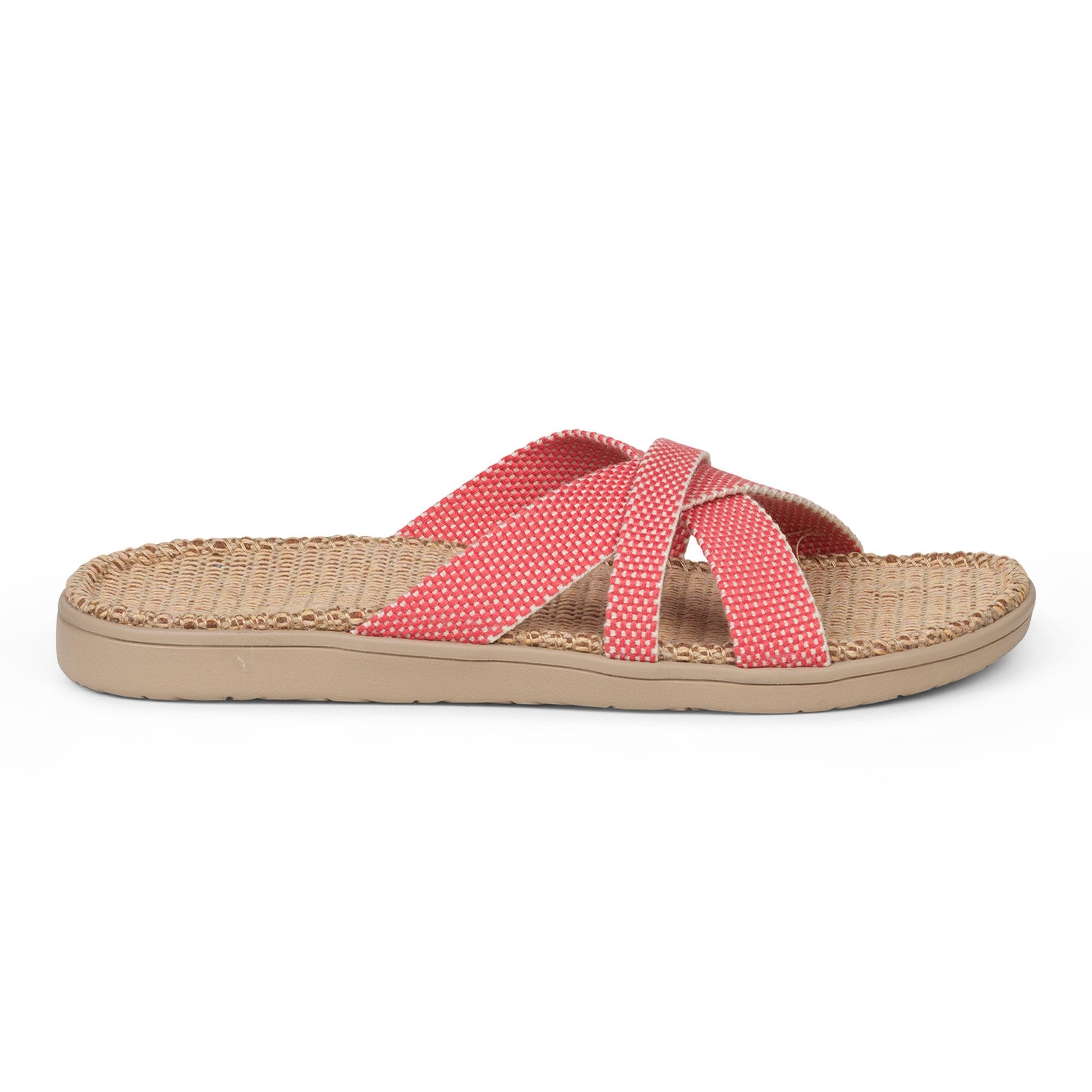 Summer sandals from danish brand Lovelies. The rubber sole is nice and soft which makes the sandal very comfortable. The inner sole is covered with woven jute and the straps are med of fine cotton.