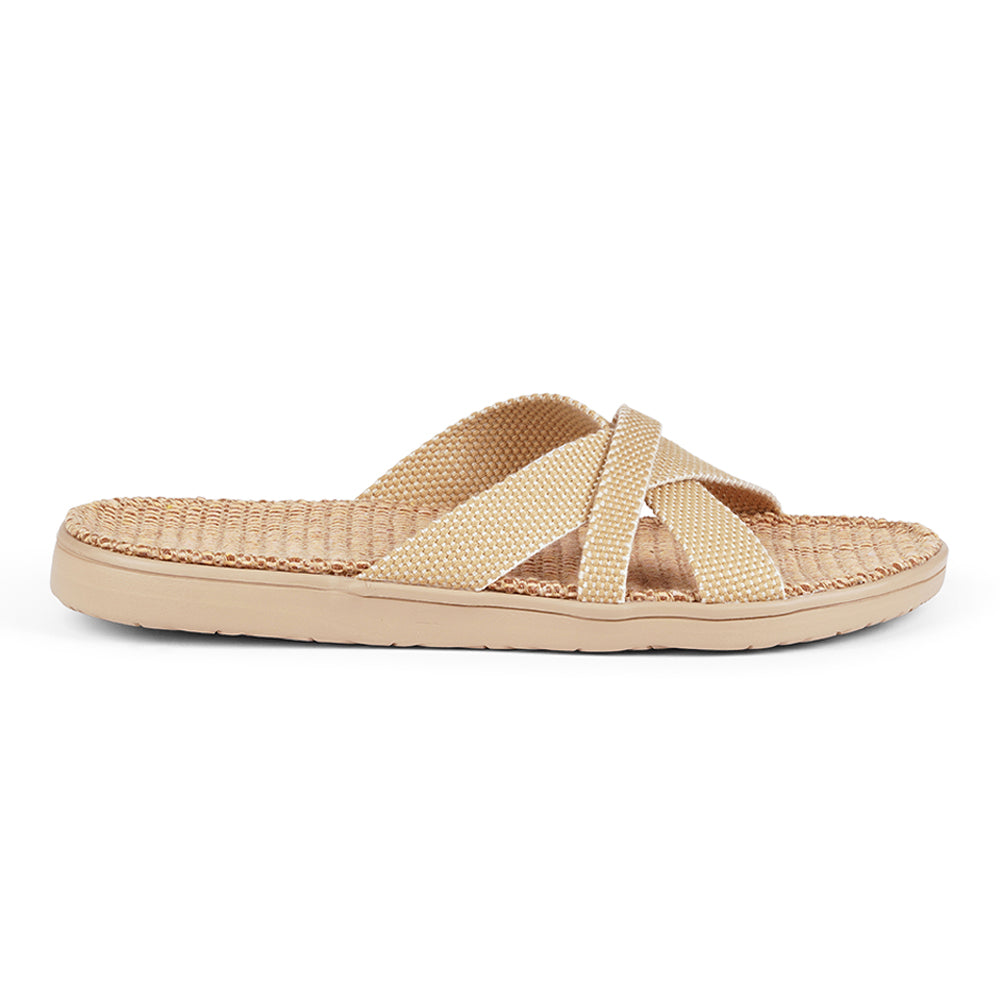 Lovelies Weligama - Latte - Soft rubber sole with Jute and woven straps