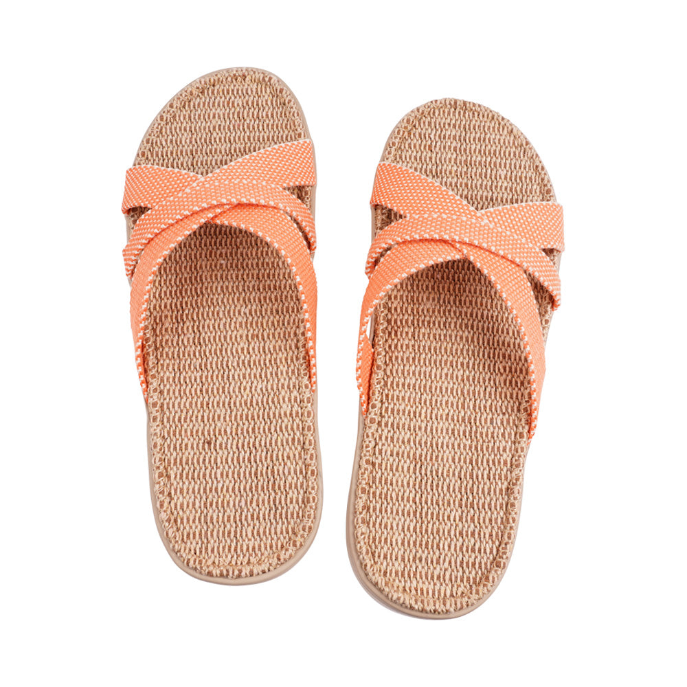 Summer sandals from danish brand Lovelies. The rubber sole is nice and soft which makes the sandal very comfortable. The inner sole is covered with woven jute and the straps are med of fine cotton.