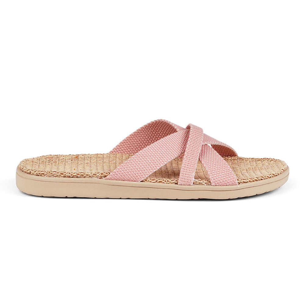 Lovelies Weligama Rose tan Soft rubber sole with Jute and woven straps