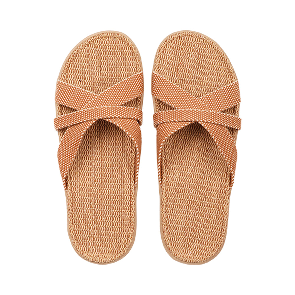 Lovelies Weligama sandals biscuit soft rubber sole and woven straps in cotton