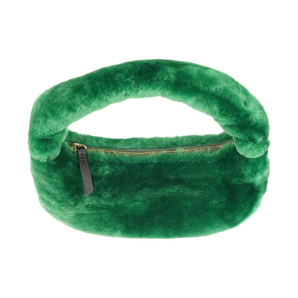 Lovelies Studio - Zhamo is a beautiful small shearling handbag which is perfect for carrying your essentials with you. * Top handle in thick shearling * Adjustable and detachable shoulder strap in leather * Satin lining and flat zipped inner pocket * Item comes with a branded dust bag. * Gold-toned hardware * Messurements W26 X D6 X H24 cm * 100 % Australian shearling