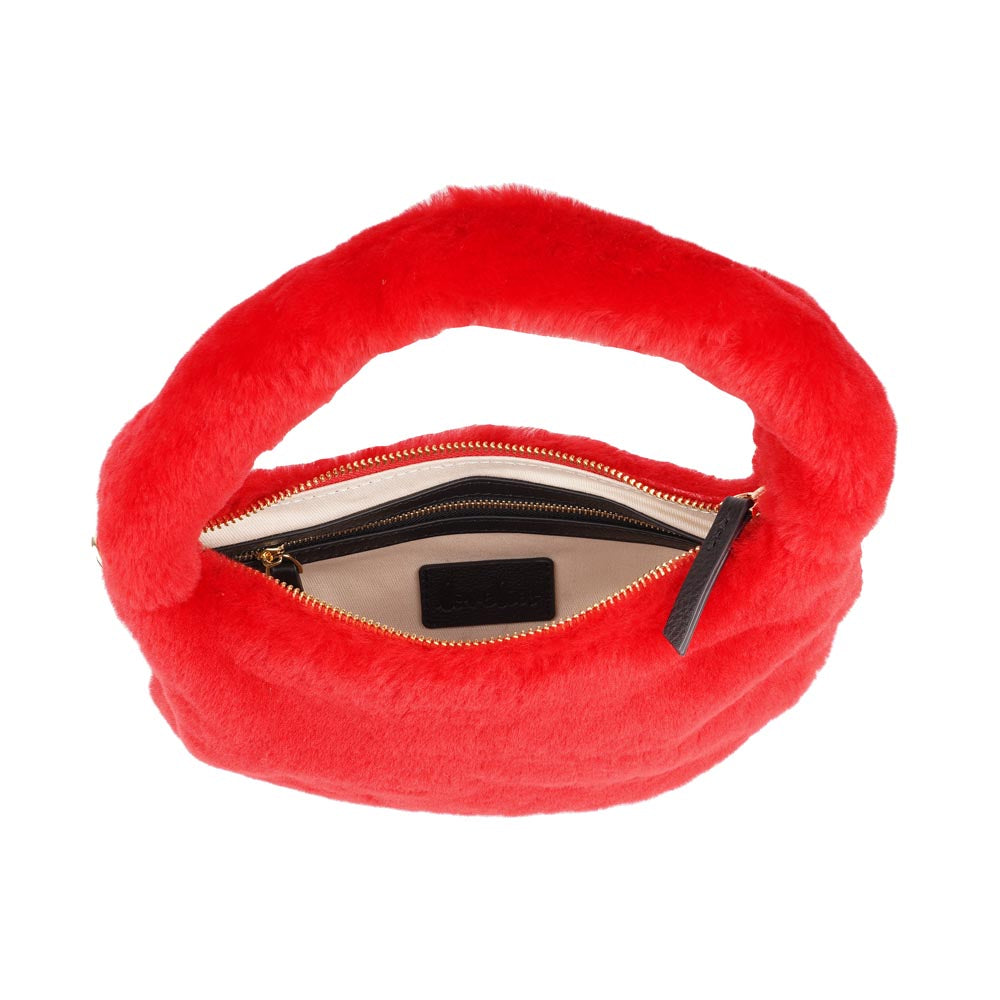 Lovelies Studio - Zhamo is a beautiful small shearling handbag which is perfect for carrying your essentials with you. * Top handle in thick shearling * Adjustable and detachable shoulder strap in leather * Satin lining and flat zipped inner pocket * Item comes with a branded dust bag. * Gold-toned hardware * Messurements W26 X D6 X H24 cm * 100 % Australian shearling