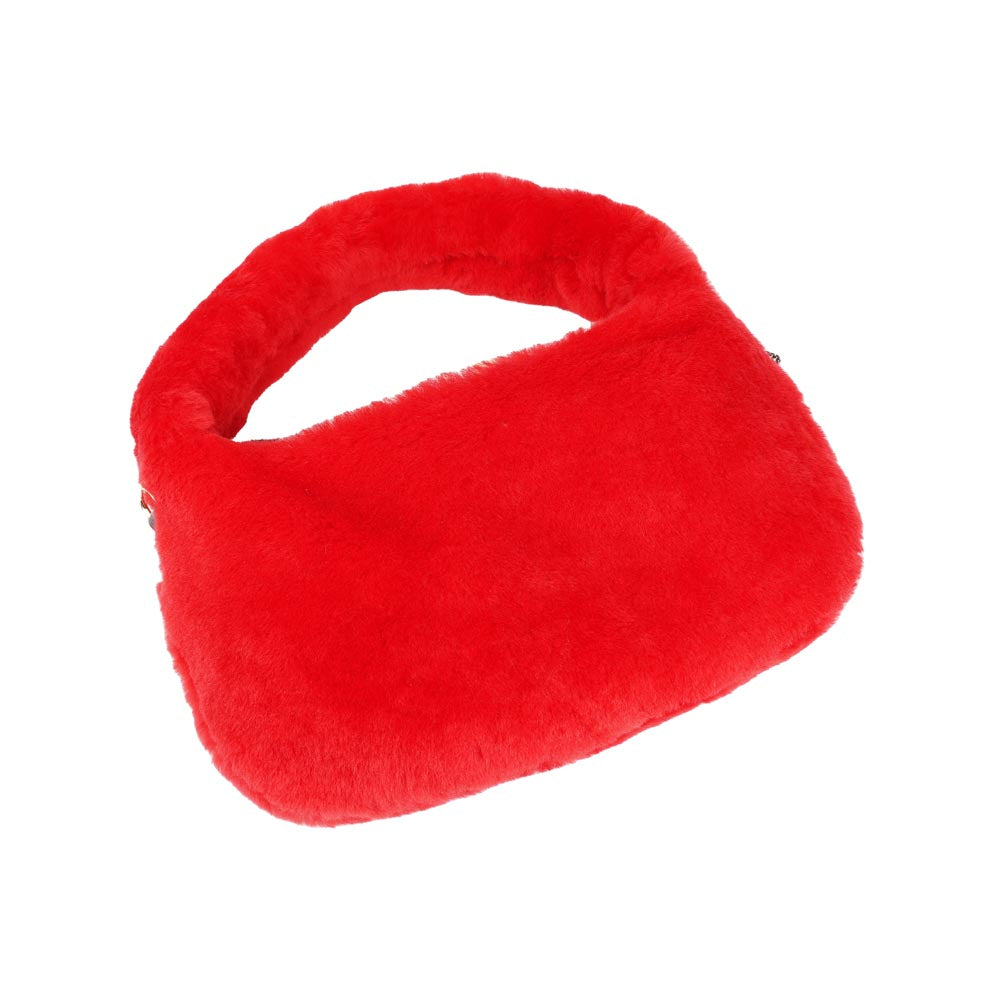 Lovelies Studio - Zhamo is a beautiful small shearling handbag which is perfect for carrying your essentials with you. * Top handle in thick shearling * Adjustable and detachable shoulder strap in leather * Satin lining and flat zipped inner pocket * Item comes with a branded dust bag. * Gold-toned hardware * Messurements W26 X D6 X H24 cm * 100 % Australian shearling