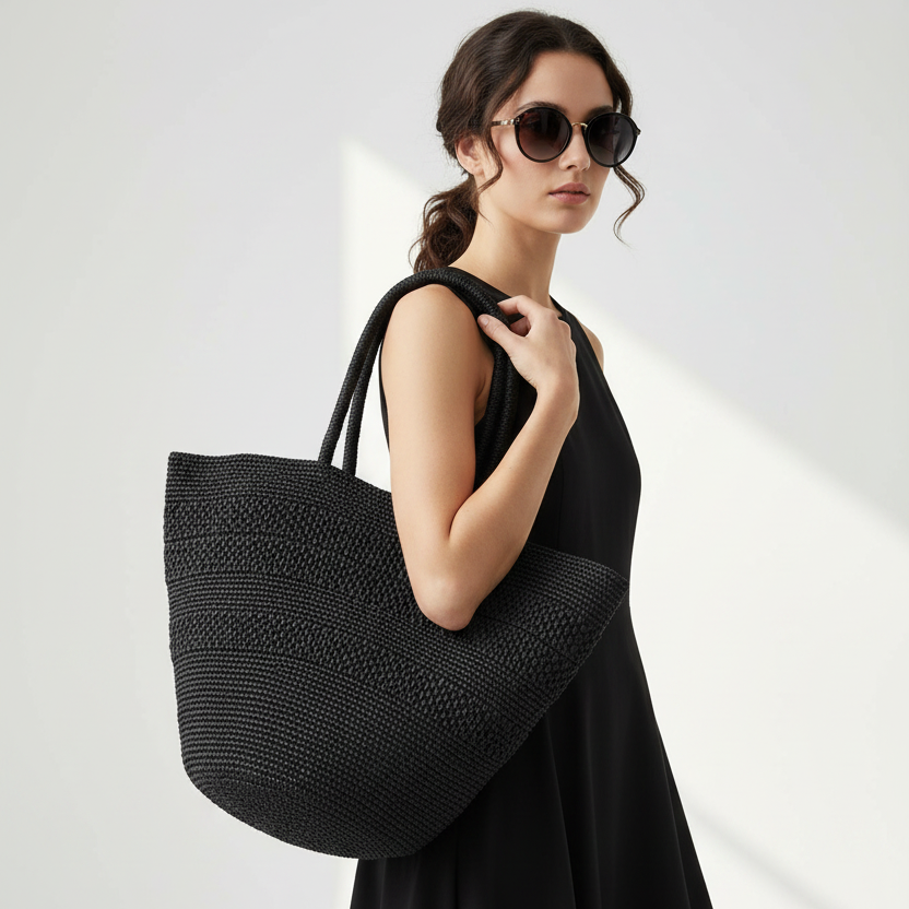 Anakao Large - Crochet raffia bag