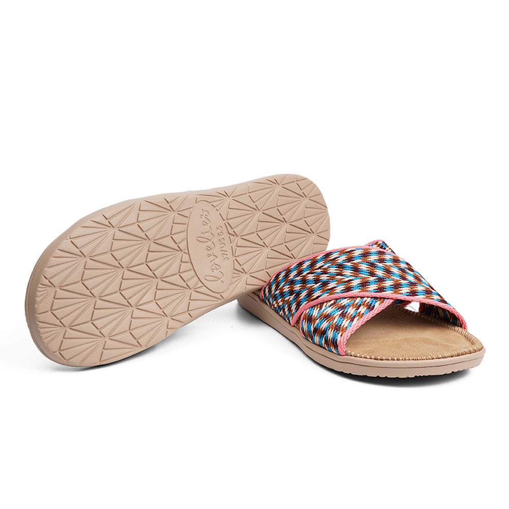 Step into sunshine with&nbsp;Calaton, a beautiful summer sandal designed for both style and all-day comfort. Featuring a durable two-layer rubber sole and a soft innersole covered in suede.

The soft cotton straps, woven with a beautiful and stylish pattern, wrap gently around your feet for a secure yet airy fit. Lightweight, breathable, and effortlessly chic, Calaton is your go-to sandal for warm days and relaxed evenings.

Whether paired with a flowing dress or casual denim, Calaton completes your summer 