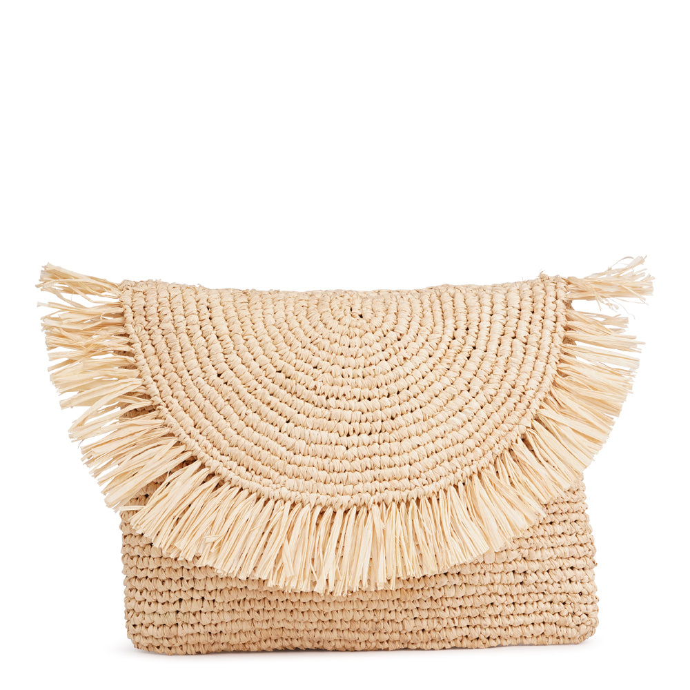 Cansano – a charming little clutch crafted from luxurious raffia.

Made from natural palm leaves, raffia is loved for its light feel and easy, eco-friendly appeal. Handwoven with care, this bag blends a relaxed vibe with a touch of elegance - perfect for both everyday moments and special occasions.