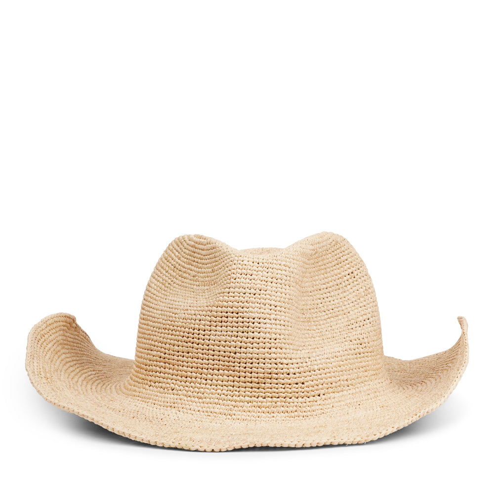 Lovelies Studio - Carli – a timeless cowboy-style hat crafted from natural raffia, designed to bring effortless style and sun-smart function to your summer wardrobe.

Handwoven by skilled artisans in Madagascar, Carli is more than just an accessory – it’s a tribute to traditional craftsmanship and sustainable materials. The tightly woven 100% raffia straw offers excellent breathability and natural protection from harmful UV rays, making it the perfect companion for sun-soaked days.
