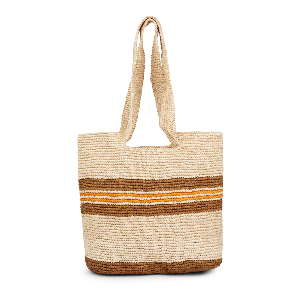 Lovelies Studio - Cavallo, the charming Casual Shoulder tote bag fashioned from luxurious raffia sourced from Madagascar.  Tailored for your everyday adventures, this tote boasts a spacious main compartment to accommodate all your necessities while you're on the move.