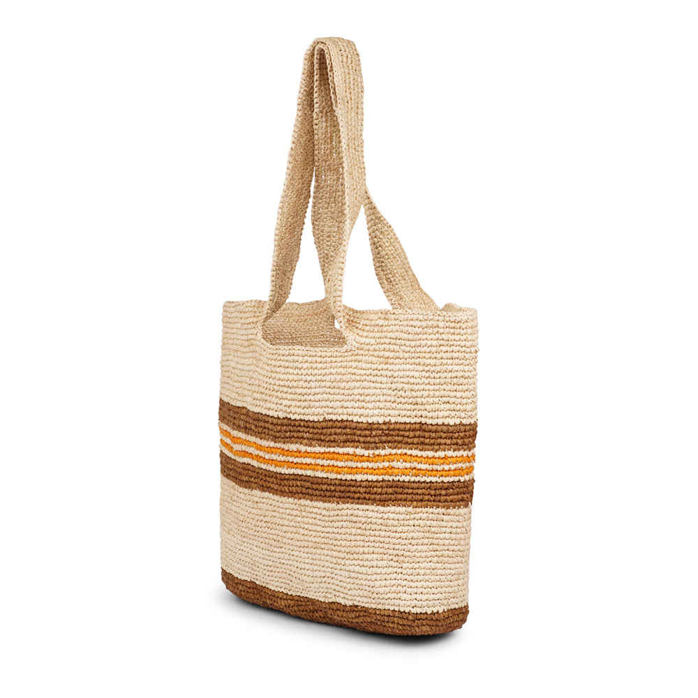Lovelies Studio - Cavallo, the charming Casual Shoulder tote bag fashioned from luxurious raffia sourced from Madagascar.  Tailored for your everyday adventures, this tote boasts a spacious main compartment to accommodate all your necessities while you're on the move.