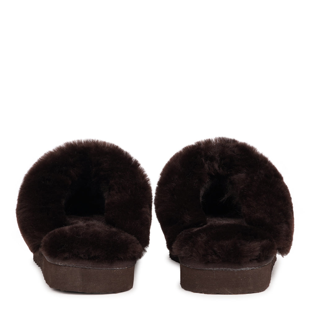 Lovelies Studio Denmark - Made with 100% Sheepskin: This incredible material balances form with function, offering a chic look with lightweight insulation in the winter and temperature regulation when spring arrives.

Outsole: Lightweight, durable rubber sole
Footbed:Shearling
Lining / Upper : Double faced shearling
Upper/ Opening: Shearling
LWG Environmental GOLD RATED Certification