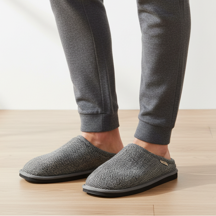 Darwin Wool - Open Wool Slippers with Shearling Lining