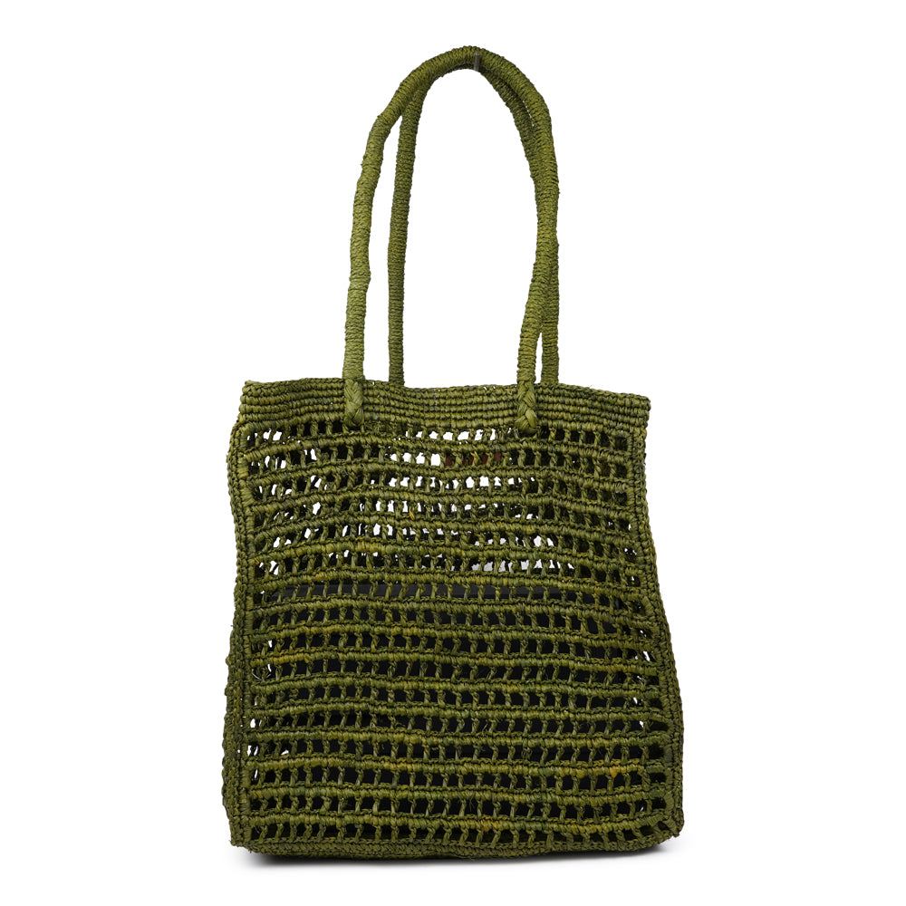 Diavoli -  Crochet raffia basket with shoulder handle