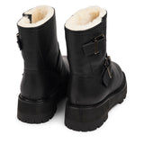 Lovelies Studio - Danish Design - Step into warmth and style this winter with our exquisite Dinara Winter Boot. Crafted to keep you snug and stylish through the coldest months.  The Dinara Winter Boot boasts a robust, thick rubber sole, providing superior traction and durability, so you can confidently navigate snowy streets and icy pathways. The upper is handcrafted in supple nappa leather.   Two adjustable buckles grace the boot's upper, allowing you to personalize the fit to your preference