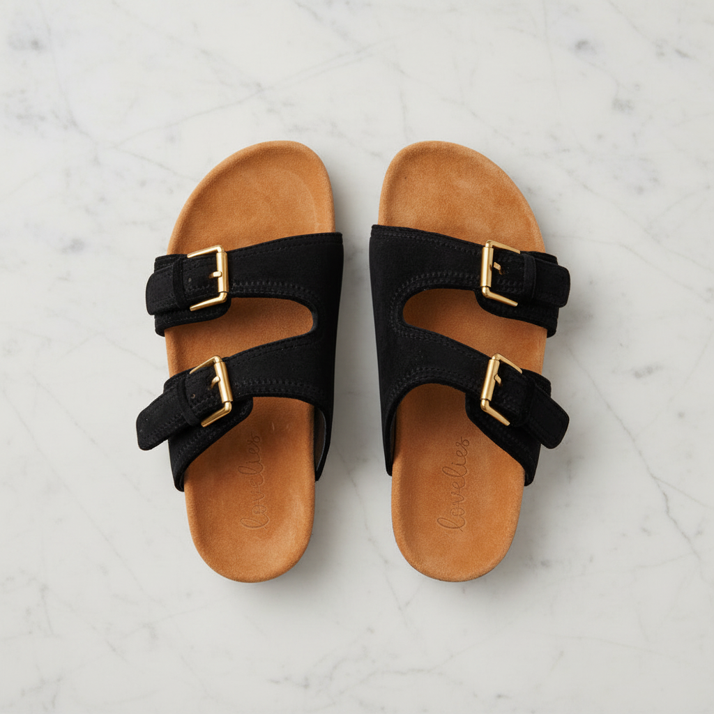 Donori - Velvet Double Strap Sandals