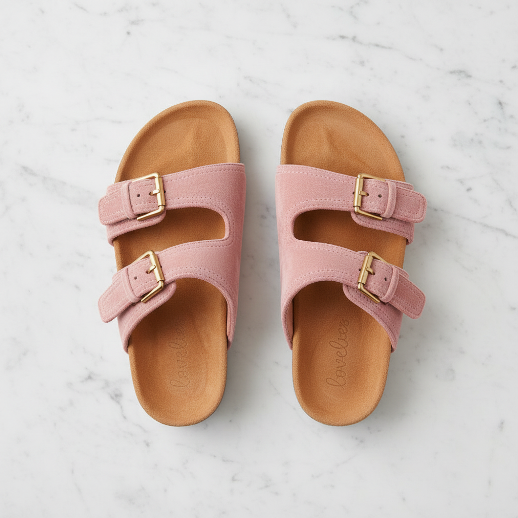 Donori - Velvet Double Strap Sandals
