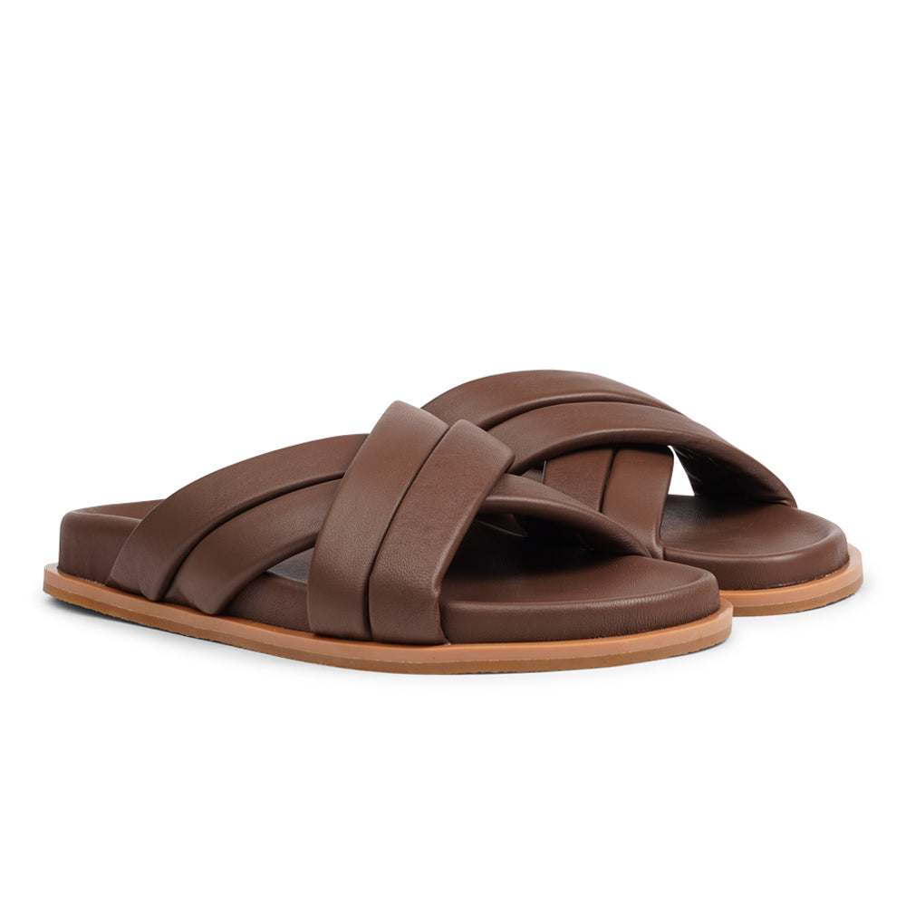 Lovelies Studio - These exquisite sandals feature four puffy leather straps that provide the perfect fit, ensuring that your feet feel supported and secure with every step. The soft midsole, also covered in supple nappa leather, offers an extra layer of cushioning for unparalleled comfort throughout the day.
