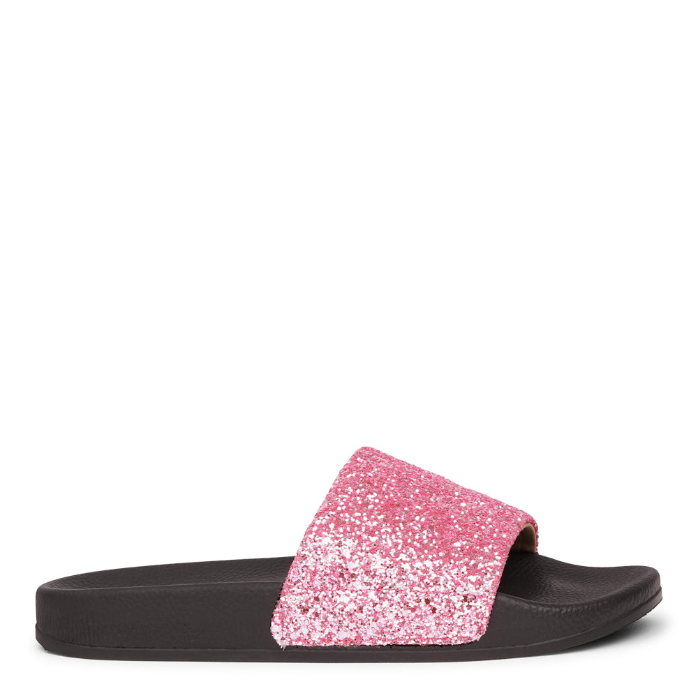 Lovelies Studio - Denmark - Perfect for any occasion, these slides feature a full glitter design that adds a touch of sparkle to your look. With a durable yet soft rubber sole, they offer all-day comfort whether you're partying or lounging by the beach.