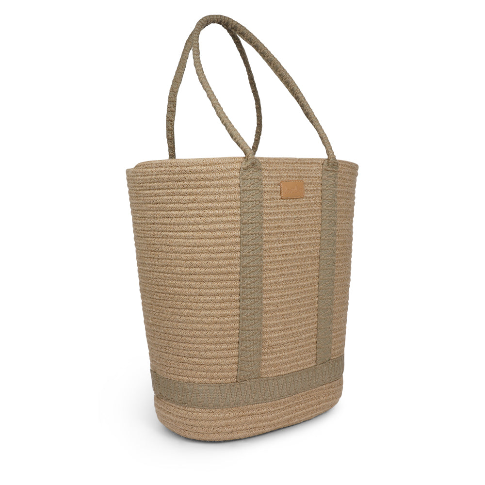 Lovelies - Woven Rope Carryall Bag

This chic and practical carryall seamlessly blends natural materials with a bold pop of pattern. Crafted from sturdy rope in a warm neutral tone, it features vibrant, eye-catching woven webbing straps that enhance both its style and structure. Lightweight yet spacious, this bag is perfect for beach days, market visits, or simply carrying your everyday essentials in style.