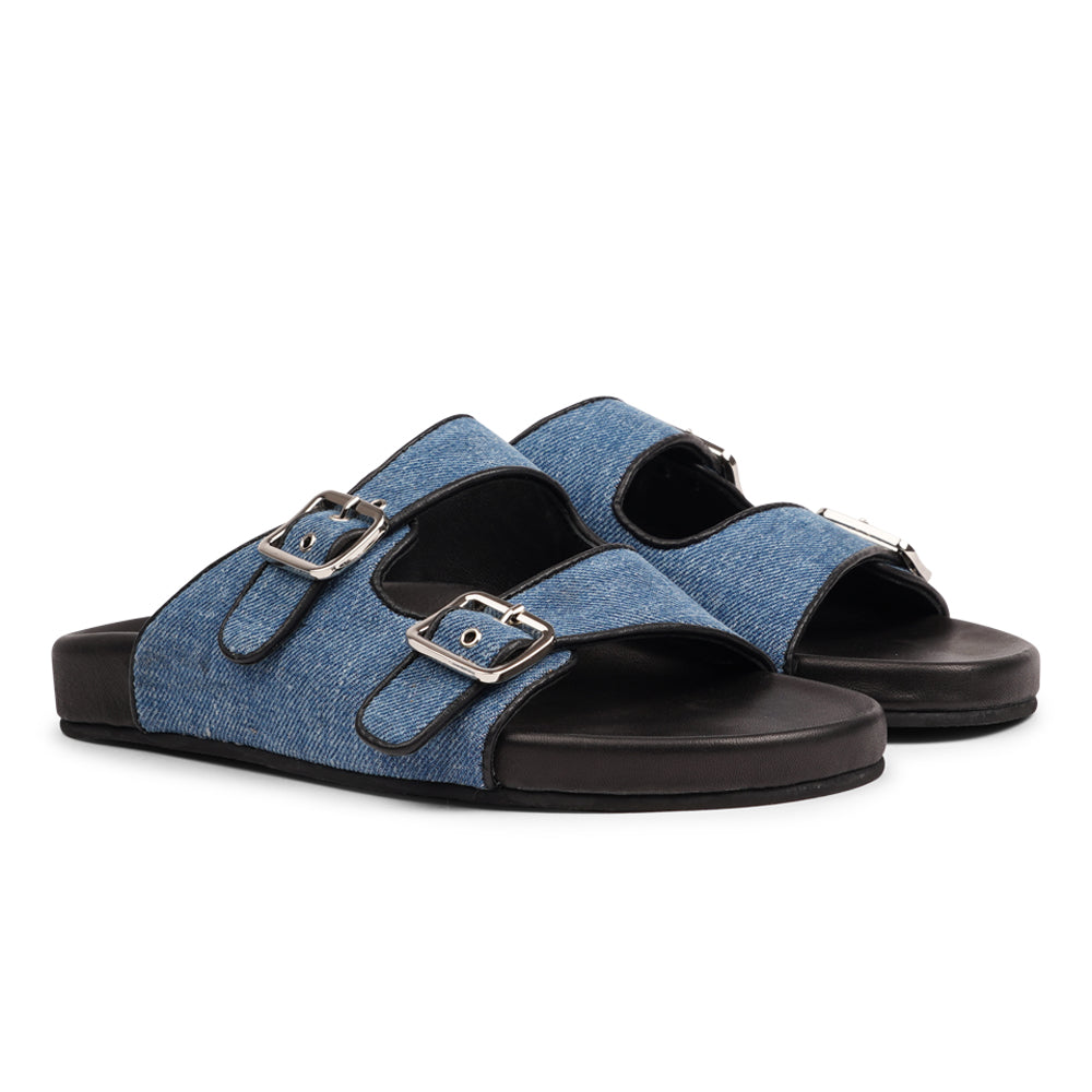 Lovelies Studio - Handmade summer sandals. These soft leather and denim leather sandals come with 2 adjustable straps and a full leather covered midsole for the best fit and comfort
