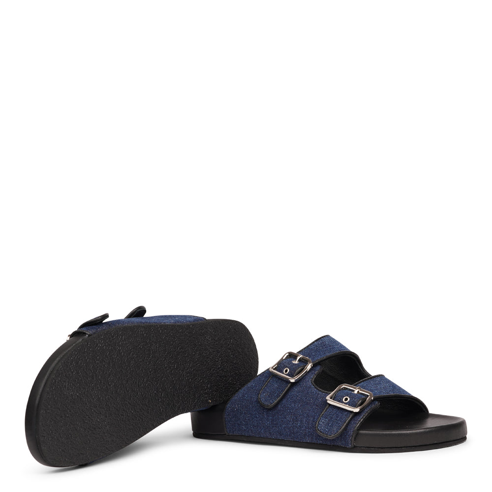 Lovelies Studio - Handmade summer sandals. These soft leather and denim leather sandals come with 2 adjustable straps and a full leather covered midsole for the best fit and comfort