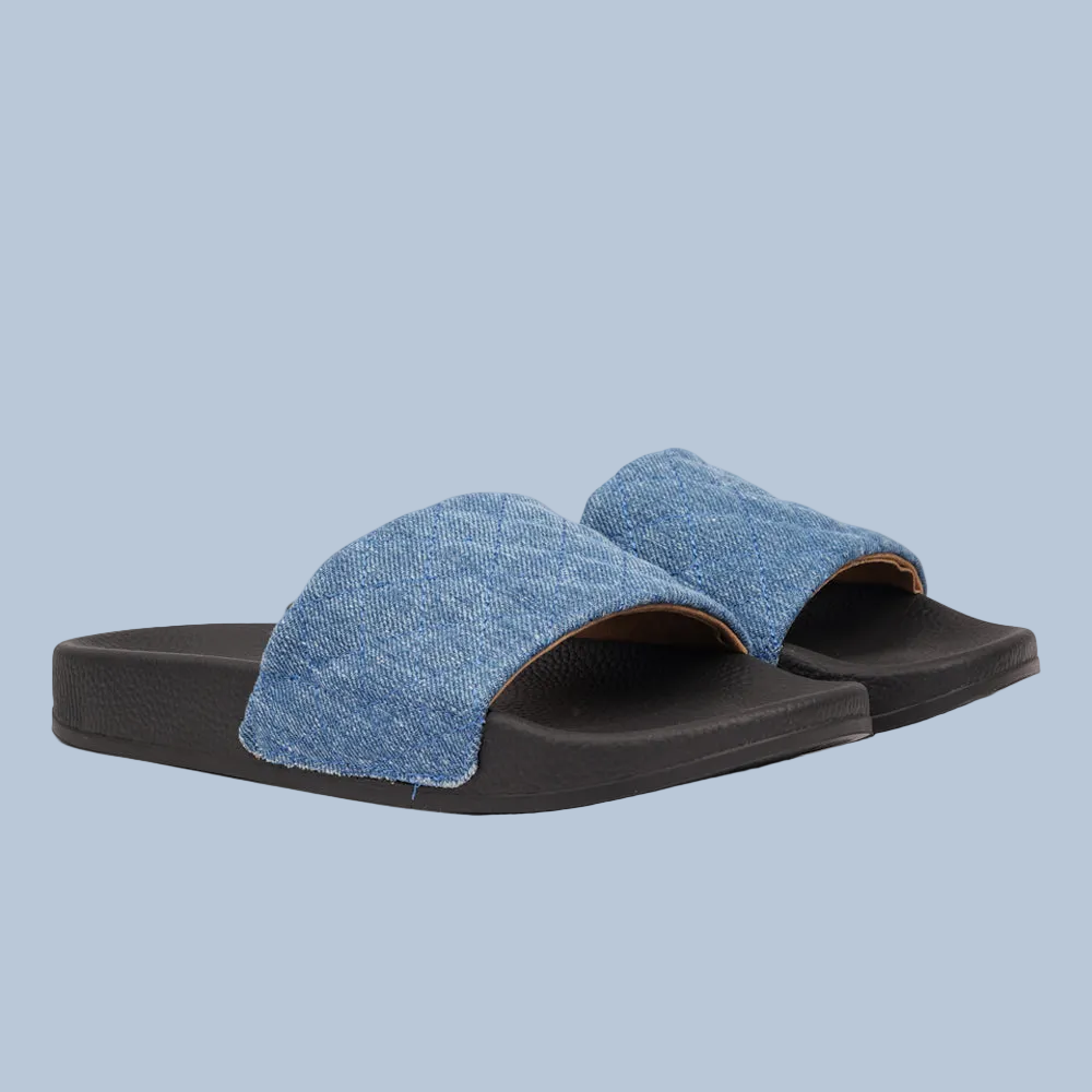 La Boca – Quilted Denim Slides