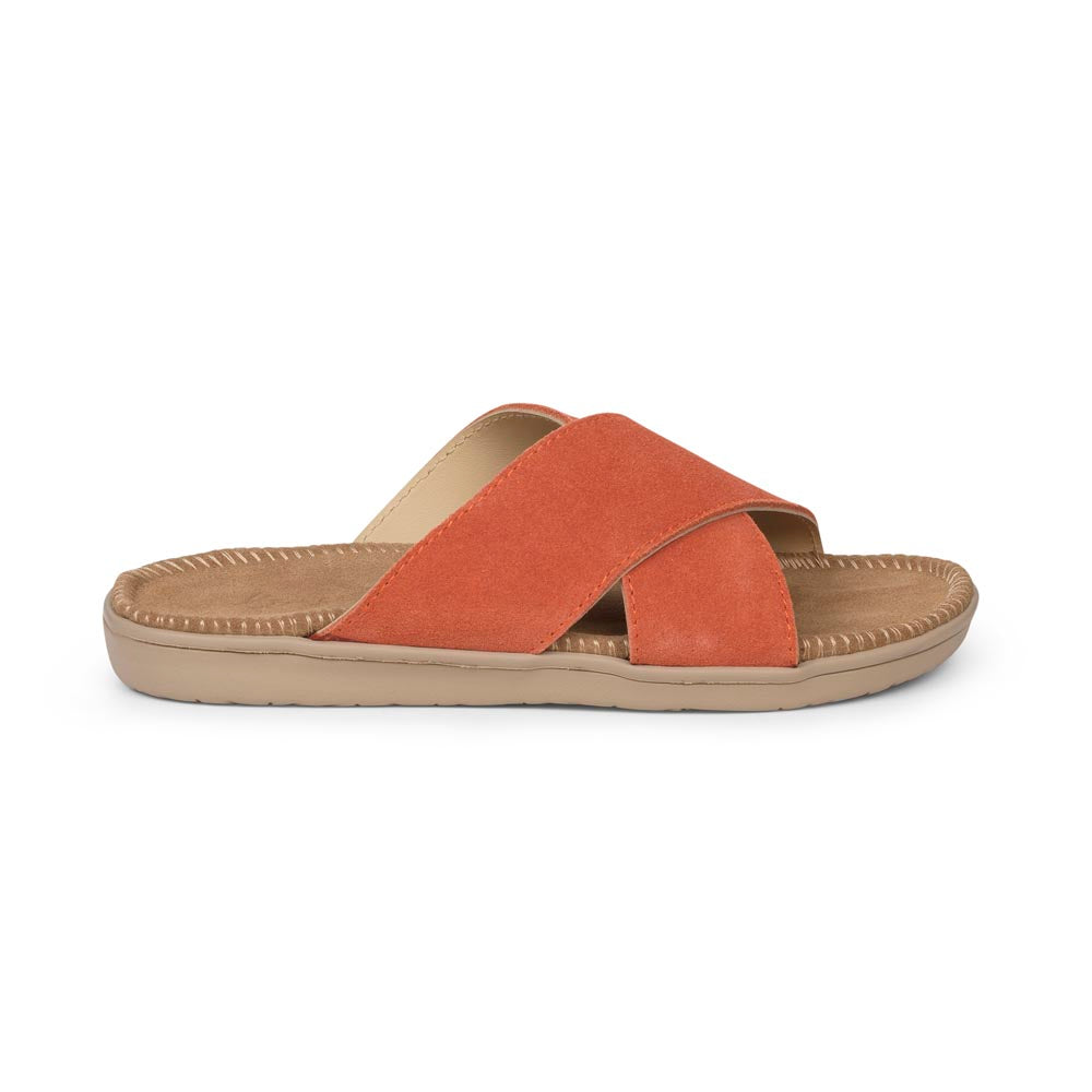 Sandals with straps of soft suede. The comfortable inner sole in covered with suede Outsole / Insole : EVA  Rubber  Footbed: Suede (100% cow leather) Lining: 100% cow leather Upper: Suede (100% cow leather) LWG Environmental GOLD RATED Certification