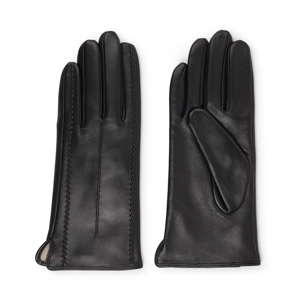 Lovelies Studio - The Mantuani gloves embody understated elegance, crafted from supple lambskin and finished with delicate stitching details on both sides. Lined with plush cashmere, they offer exceptional warmth and comfort. With their sophisticated design, the Mantuani gloves are the perfect accessory to bring a touch of refined glamour to your winter wardrobe.
