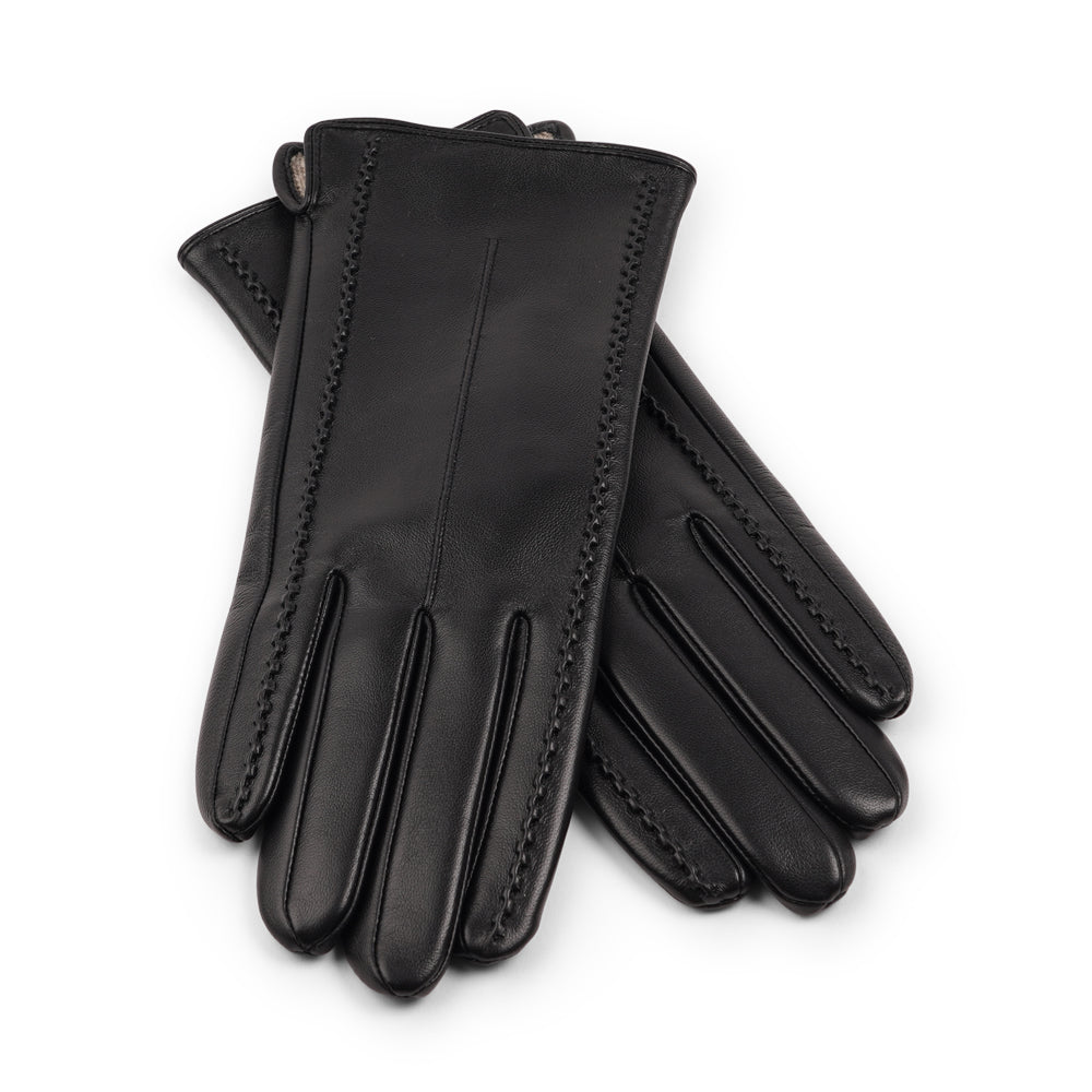 Lovelies Studio - The Mantuani gloves embody understated elegance, crafted from supple lambskin and finished with delicate stitching details on both sides. Lined with plush cashmere, they offer exceptional warmth and comfort. With their sophisticated design, the Mantuani gloves are the perfect accessory to bring a touch of refined glamour to your winter wardrobe.