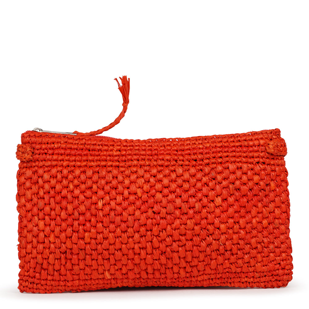 Meliso, the little charming clutch fashioned from luxurious raffia sourced from Madagascar.

Raffia, derived from the resilient leaves of the palm tree, is celebrated for its versatility and eco-conscious qualities, making it a sought-after material in the realm of fashion accessories.

Handcrafted with precision, raffia handbags epitomize a blend of casual sophistication, suitable for a myriad of occasions, be it a leisurely outing or a formal affair. The subtle texture and natural hues of raffia lend an u