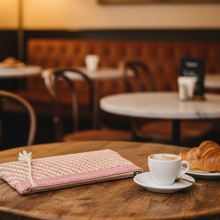 Mimose - Crochet raffia clutch