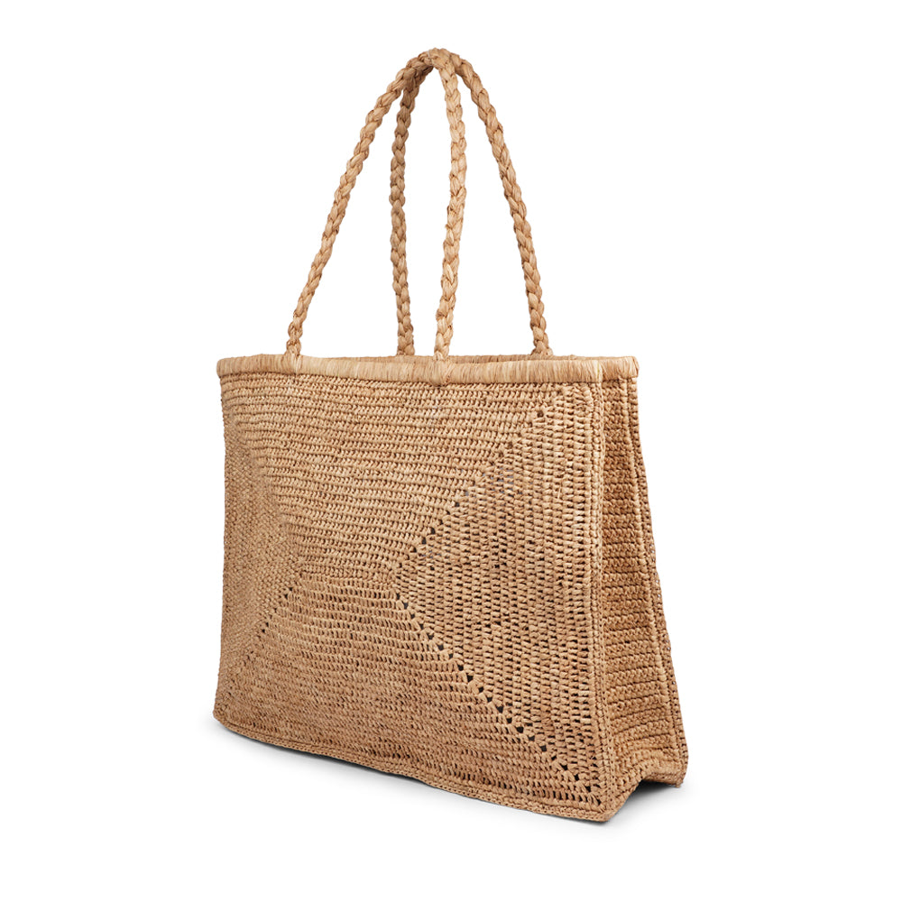 Morselli -  Crochet raffia tote bag