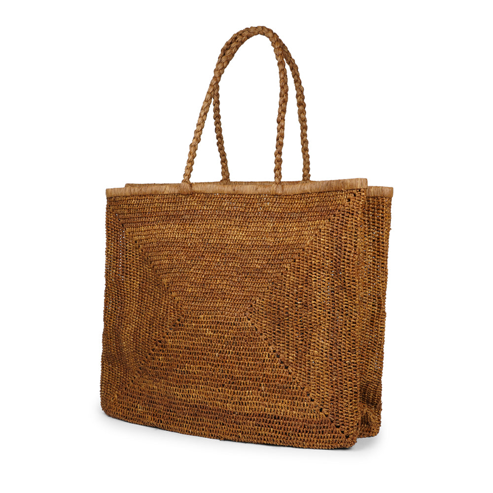 Morselli -  Crochet raffia tote bag