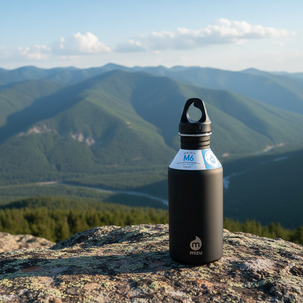 600 ml single wall stainless steel bottle with a black loop cap.  The M6 stainless steel bottle from Mizu has the perfect size and will fit perfect in your car or in your sports bag.  Insulated: No Material: Stainless steel (18/8) BRA free Volume: 20 oz / 600 ml Height:  215 mm Diameter: 70 mm Weight:  180 gr Fits in a cup holder: Yes We just love the mantra at Mizu which goes like this: Enjoy the journey. Leave nothing behind.
