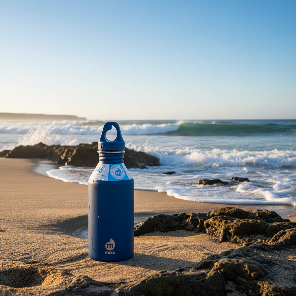 600 ml single wall stainless steel bottle with a black loop cap.  The M6 stainless steel bottle from Mizu has the perfect size and will fit perfect in your car or in your sports bag.  Insulated: No Material: Stainless steel (18/8) BRA free Volume: 20 oz / 600 ml Height:  215 mm Diameter: 70 mm Weight:  180 gr Fits in a cup holder: Yes We just love the mantra at Mizu which goes like this: Enjoy the journey. Leave nothing behind.