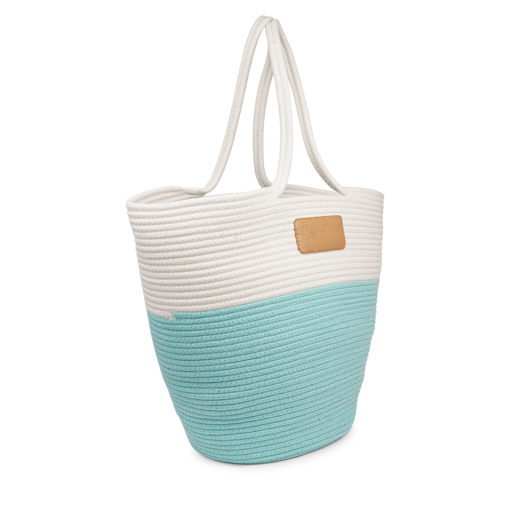Lovelies Studio - Danish design - The NADI beach bag features a sleek and clean design, with a white upper that exudes a sense of effortless elegance. Adding a stylish twist, the bottom is adorned with a vibrant contrast color, making it a true standout accessory. At Lovelies, we prioritize both style and sustainability. That's why our Flamencos beach bag is made from a blend of cotton and recycled polyester, offering durability while minimizing our environmental impact.