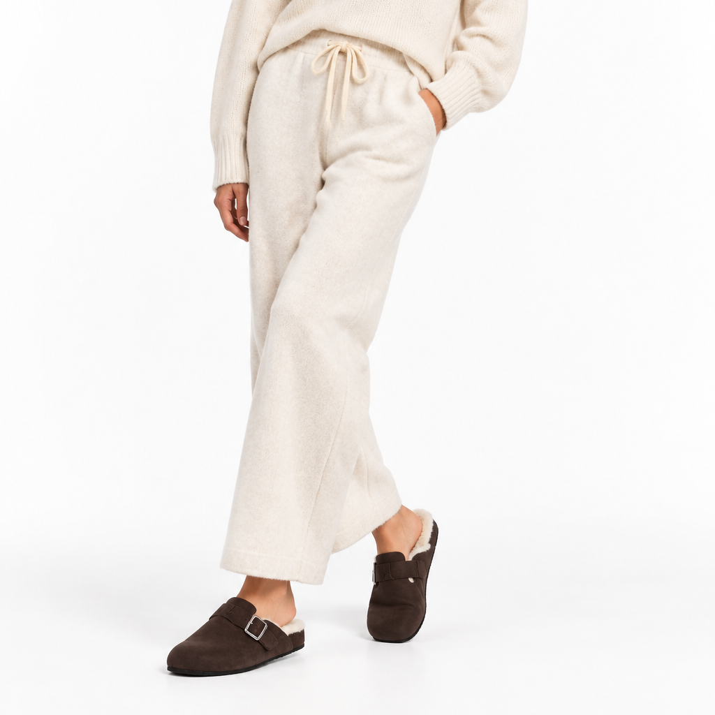 Nesso - Suede Mules with curly shearling