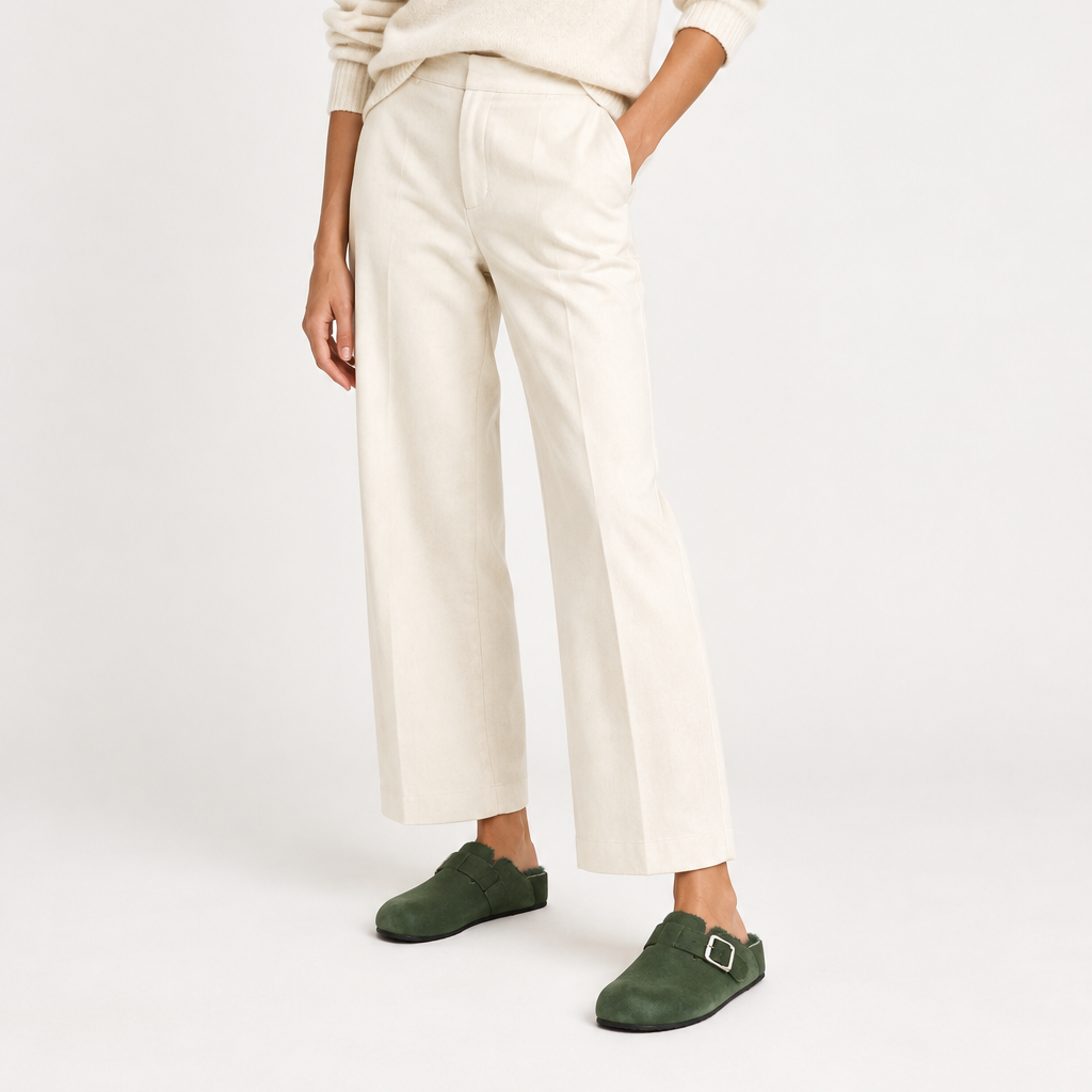 Nesso - Suede Mules with curly shearling