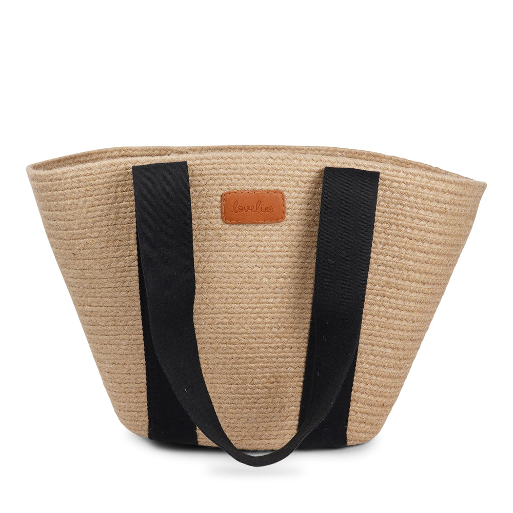 Lovelies Studio - Bring effortless style to your summer days with&nbsp;Peppino, our beautifully crafted beach bag made from natural jute. Lightweight yet durable, Peppino is designed to carry all your essentials while adding a touch of rustic elegance to any outfit.

The standout colorful handle brings a fun, vibrant twist to the bag’s natural texture, making it the perfect accessory for beach trips, market strolls, and sunny getaways. Spacious, stylish, and easy to pair with your favorite summer looks, Pep