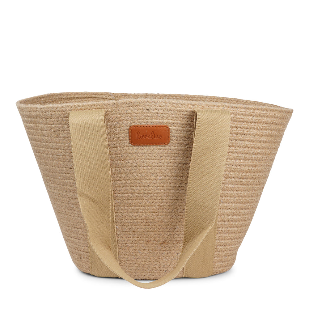 Lovelies Studio - Bring effortless style to your summer days with&nbsp;Peppino, our beautifully crafted beach bag made from natural jute. Lightweight yet durable, Peppino is designed to carry all your essentials while adding a touch of rustic elegance to any outfit.

The standout colorful handle brings a fun, vibrant twist to the bag’s natural texture, making it the perfect accessory for beach trips, market strolls, and sunny getaways. Spacious, stylish, and easy to pair with your favorite summer looks, Pep