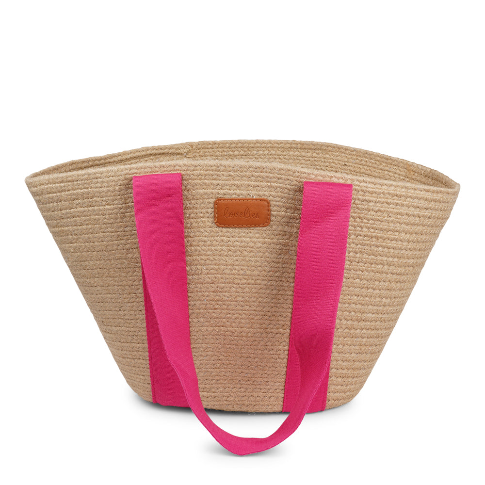 Lovelies Studio - Bring effortless style to your summer days with&nbsp;Peppino, our beautifully crafted beach bag made from natural jute. Lightweight yet durable, Peppino is designed to carry all your essentials while adding a touch of rustic elegance to any outfit.

The standout colorful handle brings a fun, vibrant twist to the bag’s natural texture, making it the perfect accessory for beach trips, market strolls, and sunny getaways. Spacious, stylish, and easy to pair with your favorite summer looks, Pep