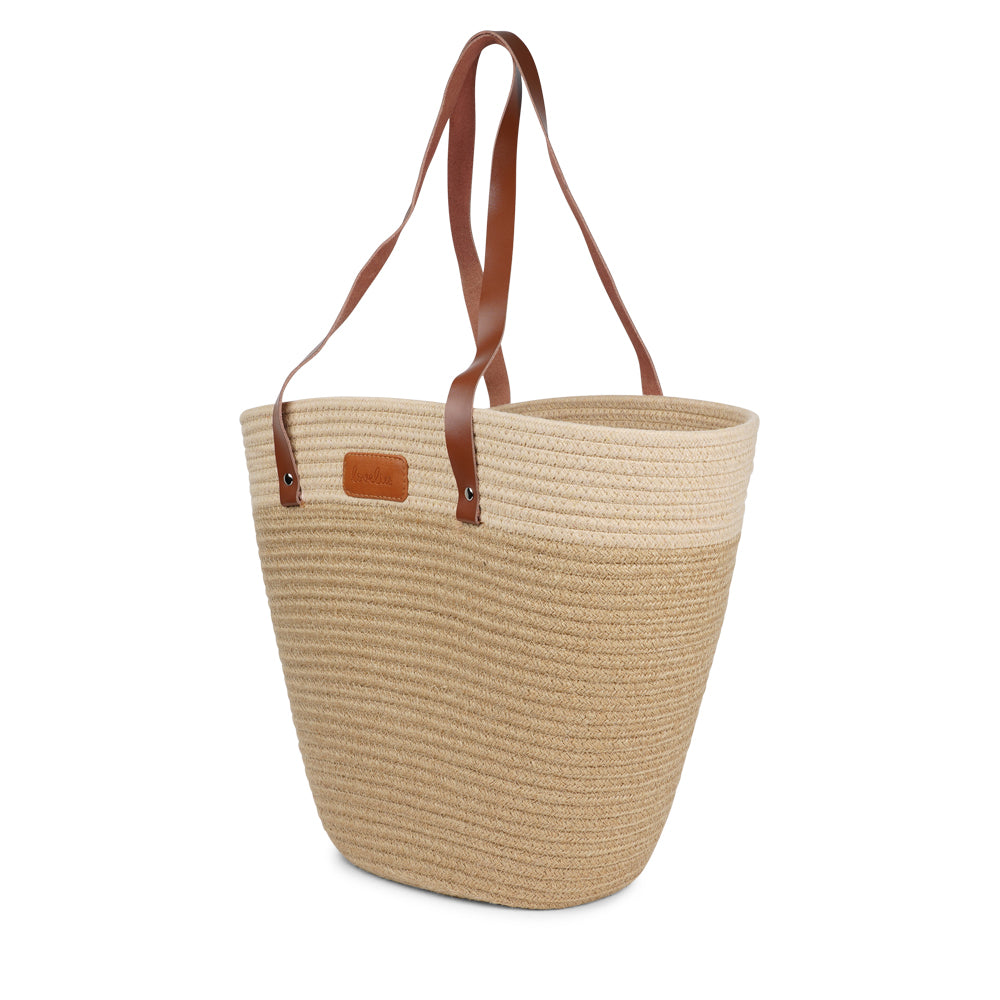 Lovelies Studio - Meet your new go-to bag for everyday adventures. Our cotton rope tote is designed for both style and practicality, with a beautifully textured body crafted from durable cotton rope. The soft buffalo leather shoulder handles add a touch of luxury while ensuring a comfortable fit, even when you're carrying a full load. Perfectly sized for grocery runs, picnics in the park, or casual days out, this tote easily combines functionality with effortless charm.