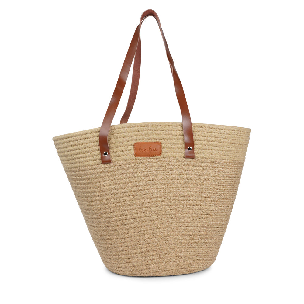 Lovelies Studio - Meet your new go-to bag for everyday adventures. Our cotton rope tote is designed for both style and practicality, with a beautifully textured body crafted from durable cotton rope. The soft buffalo leather shoulder handles add a touch of luxury while ensuring a comfortable fit, even when you're carrying a full load. Perfectly sized for grocery runs, picnics in the park, or casual days out, this tote easily combines functionality with effortless charm.