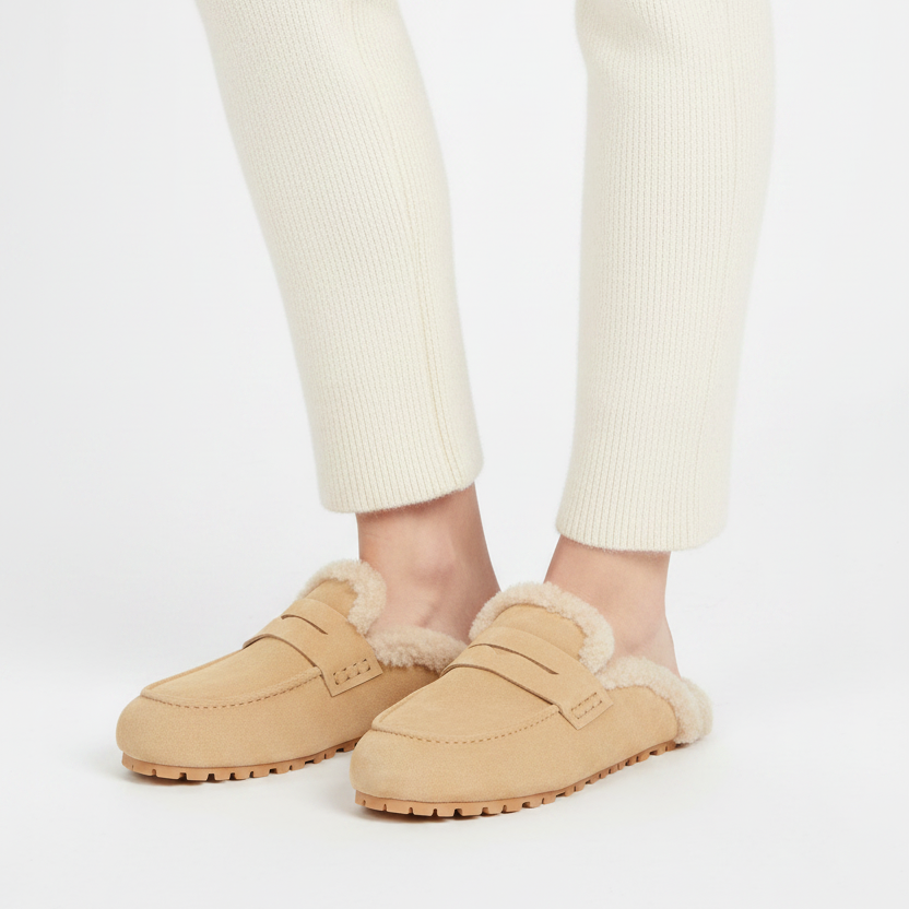 Rees - Curly Shearling Mules